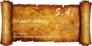 Stumpf Ahmed névjegykártya